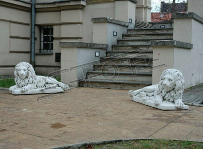 Lion Lying Statue Figure Garden Terrace Decoration Sculpture Antique